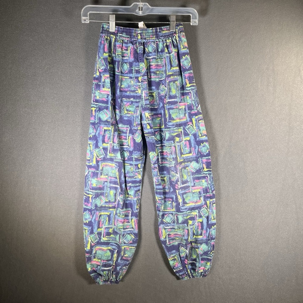 Vtg 80s 90s Connectors Hammer Beach Kids 12–14 USA Workout Muscle Pants Multicol